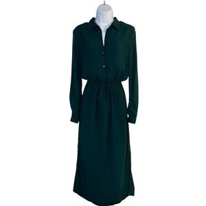 JustFab Dark Green Long Sleeve Maxi Dress